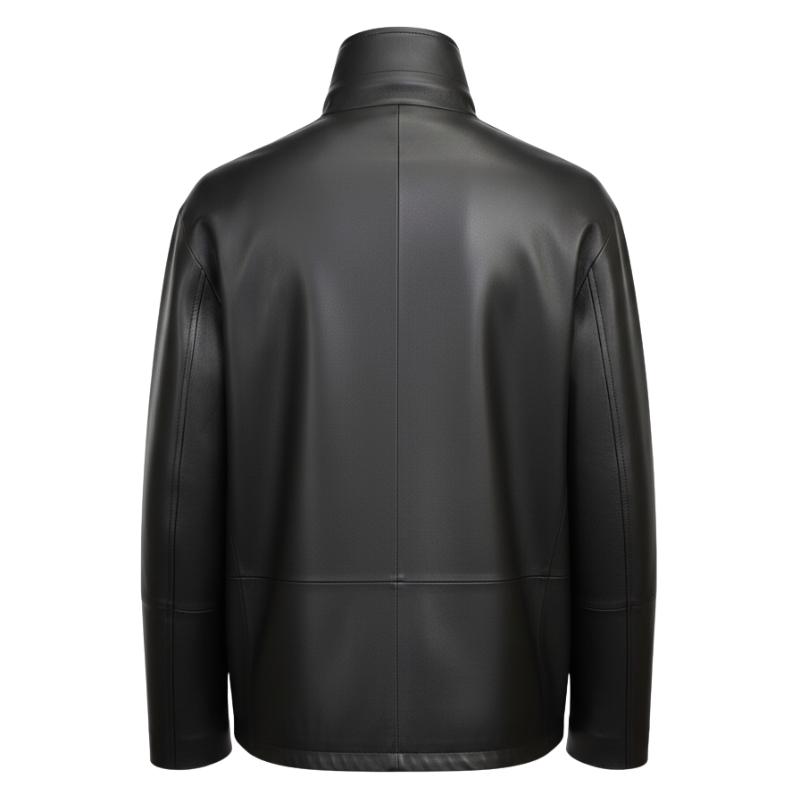 Men’s Luxury High-Collar Leather Jacket