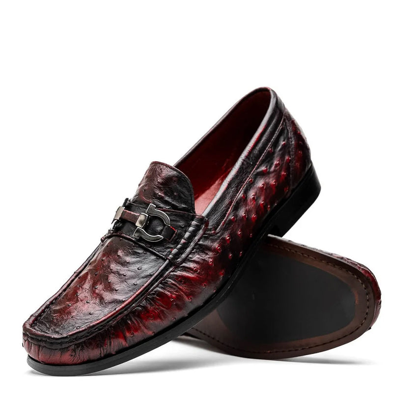 Ostrich Leather Horsebit Loafers