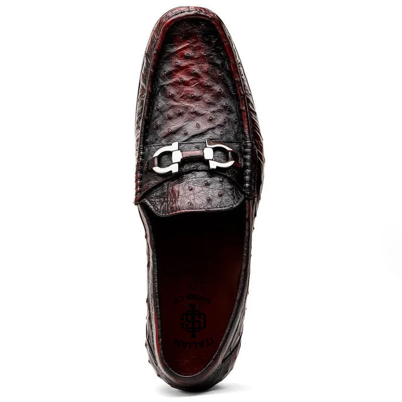 Ostrich Leather Horsebit Loafers