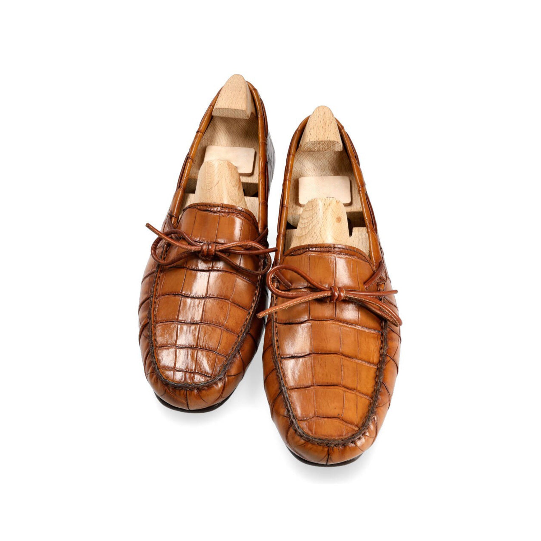 Tan Alligator Leather Loafers
