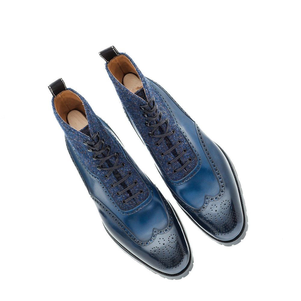 Premium Leather Wingtip High Ankle Boot