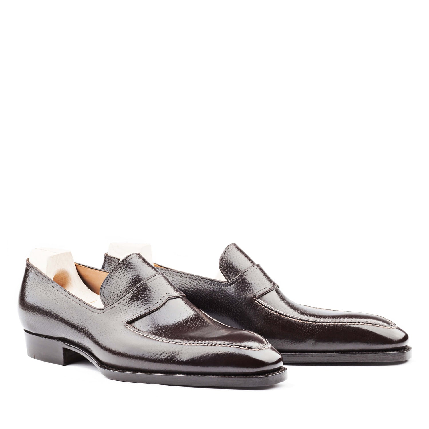 Men Custom Handmade Shiny Leather Loafers