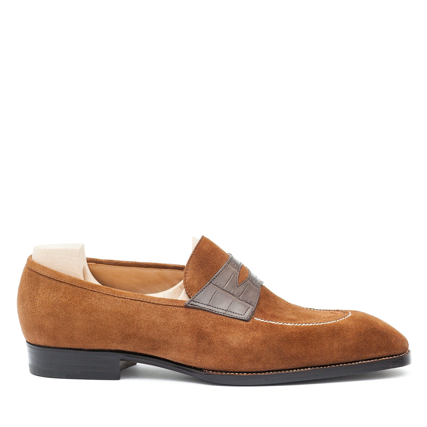 Men Suede Penny Leather Loafers
