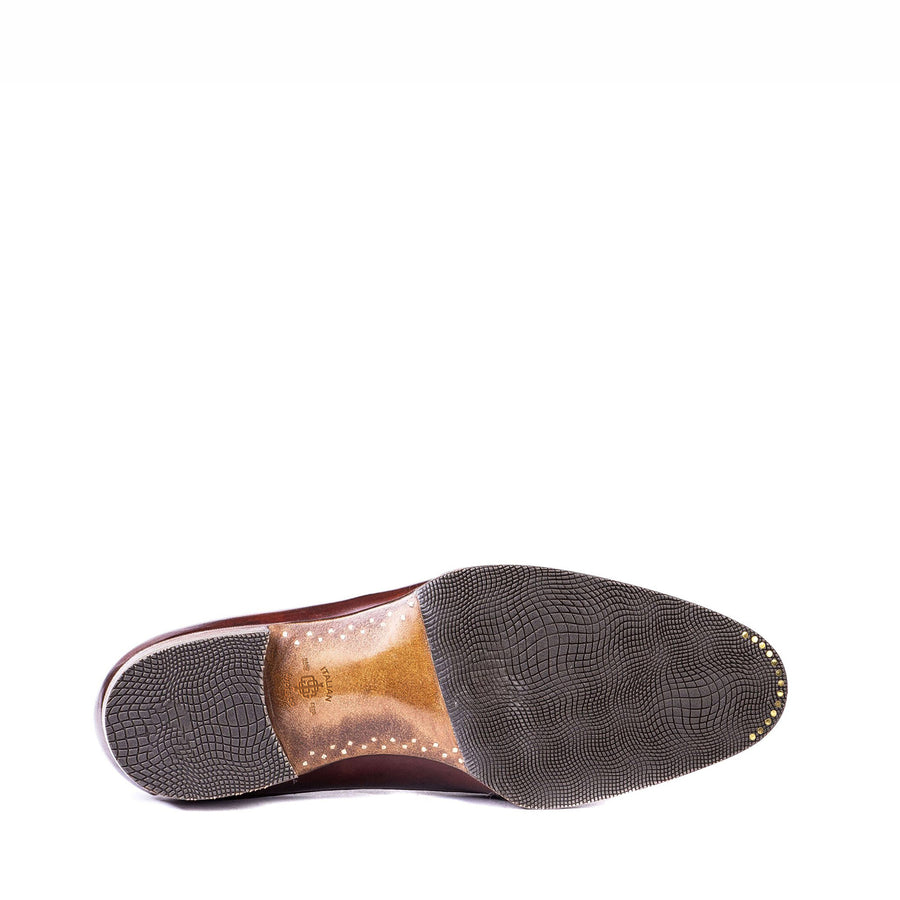 Men Leather Double Monk Straps Slip-On Shoe