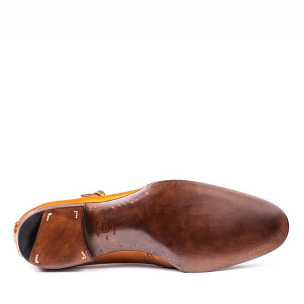 Classic Shiny Leather Single Monk Straps Shoe