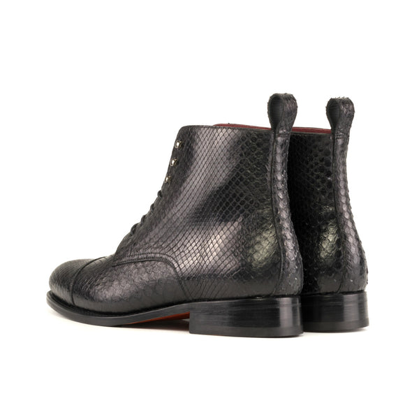 Python Leather Derby Boots