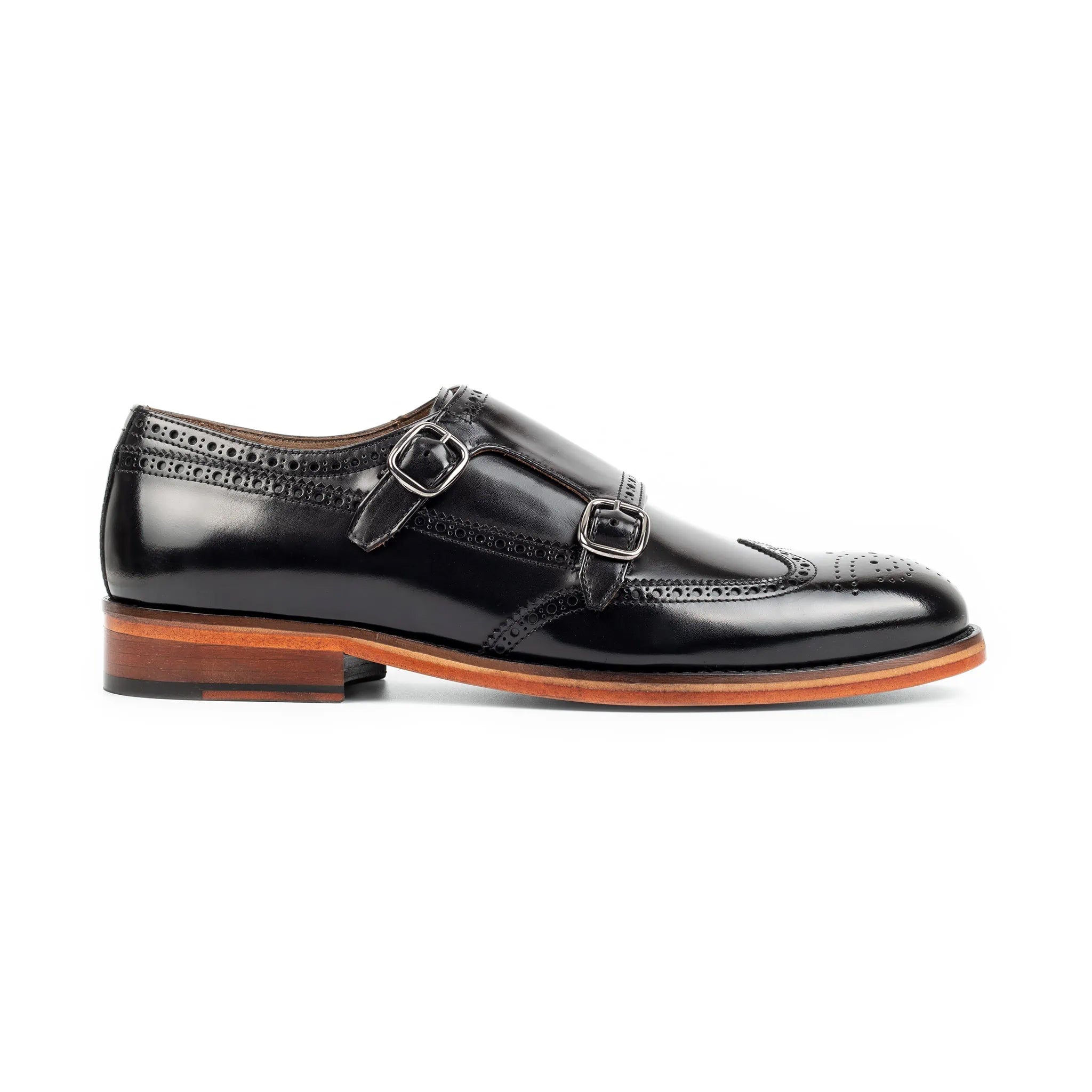 Nera Men's Genuine Leather Double Monkstrap Shoes