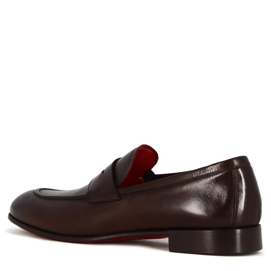 Classic Hand-Painted Leather Penny Loafers