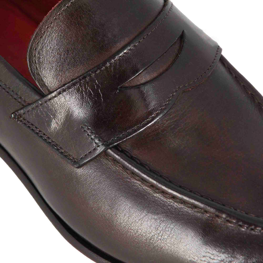 Classic Hand-Painted Leather Penny Loafers