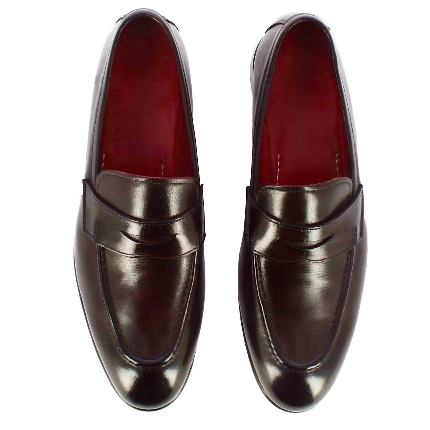 Classic Hand-Painted Leather Penny Loafers