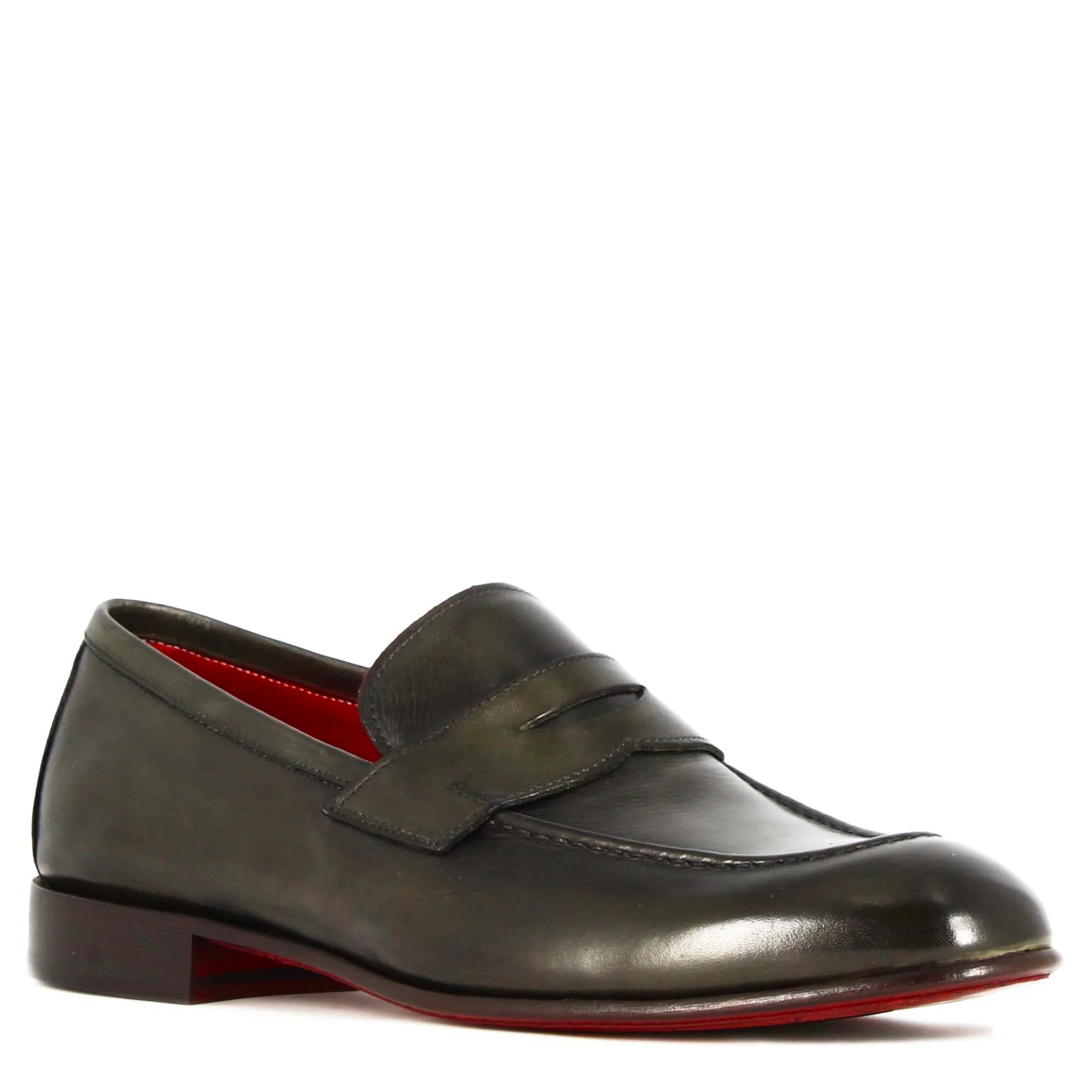 Dark Green Leather Moccasin