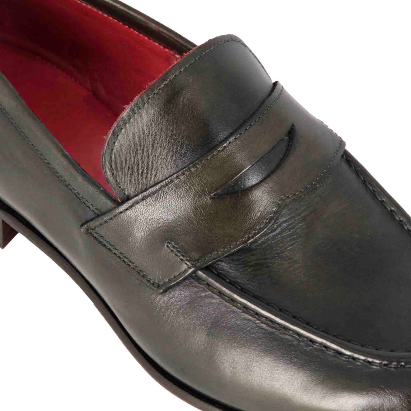 Dark Green Leather Moccasin