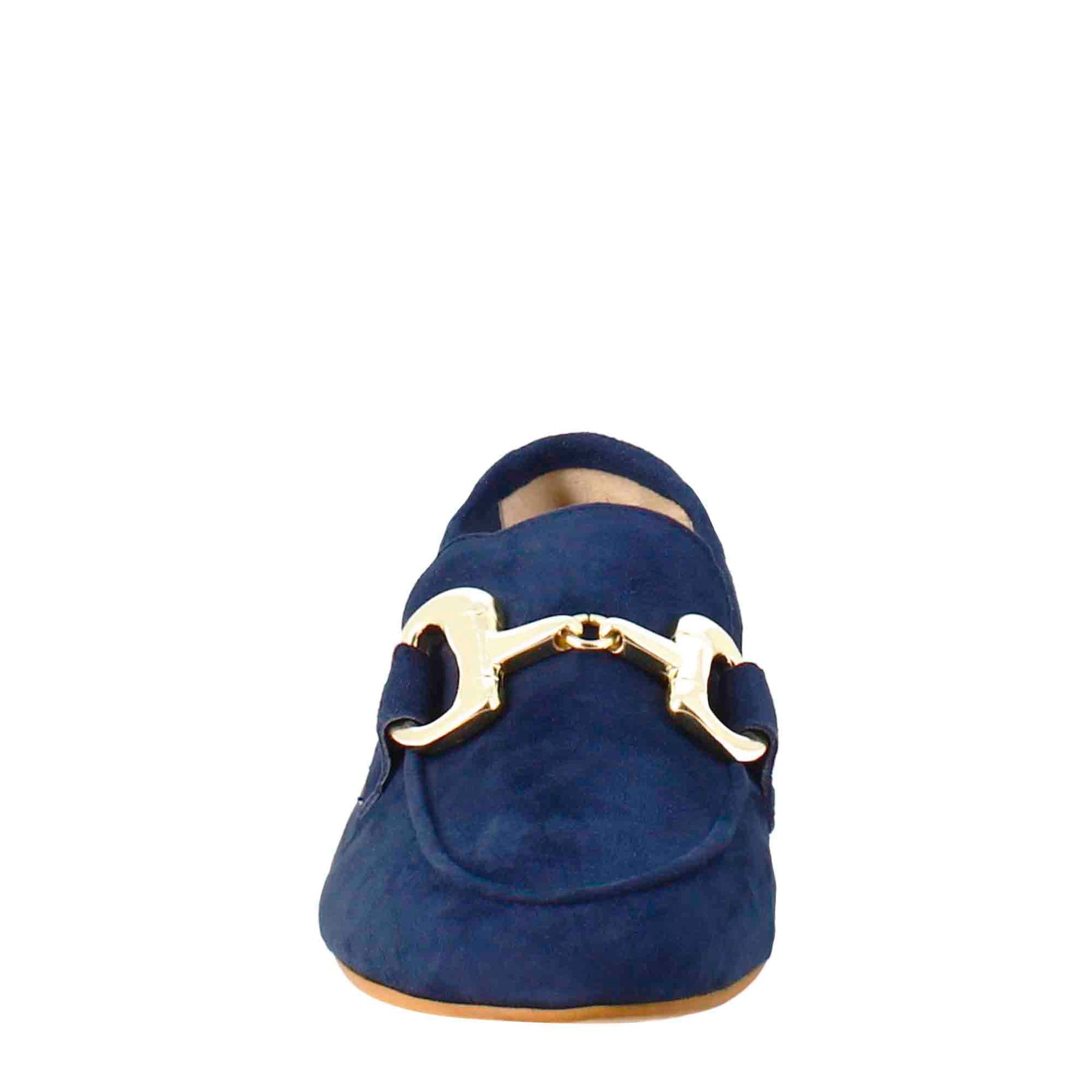 Women's Moccasin in Blue Suede