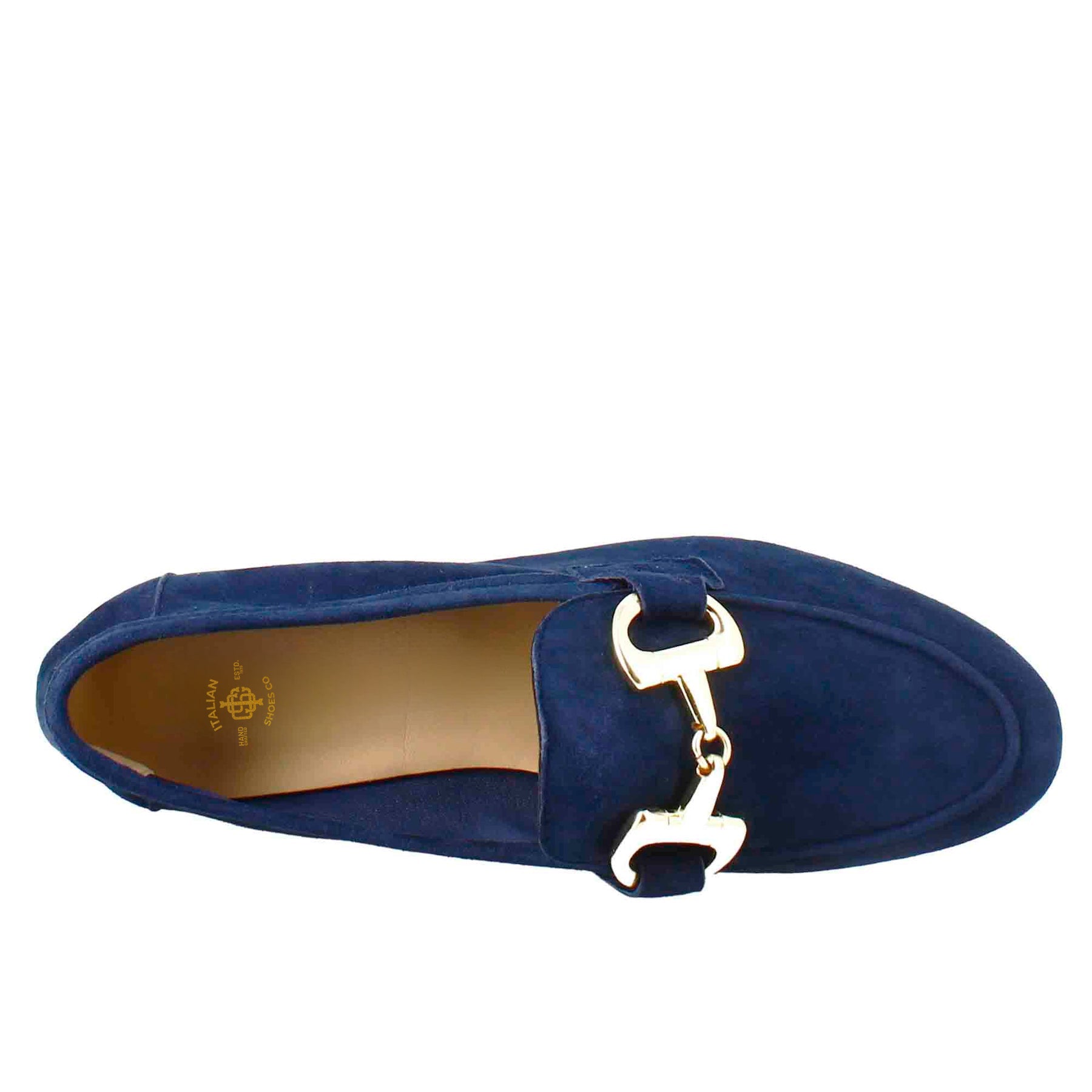 Women's Moccasin in Blue Suede