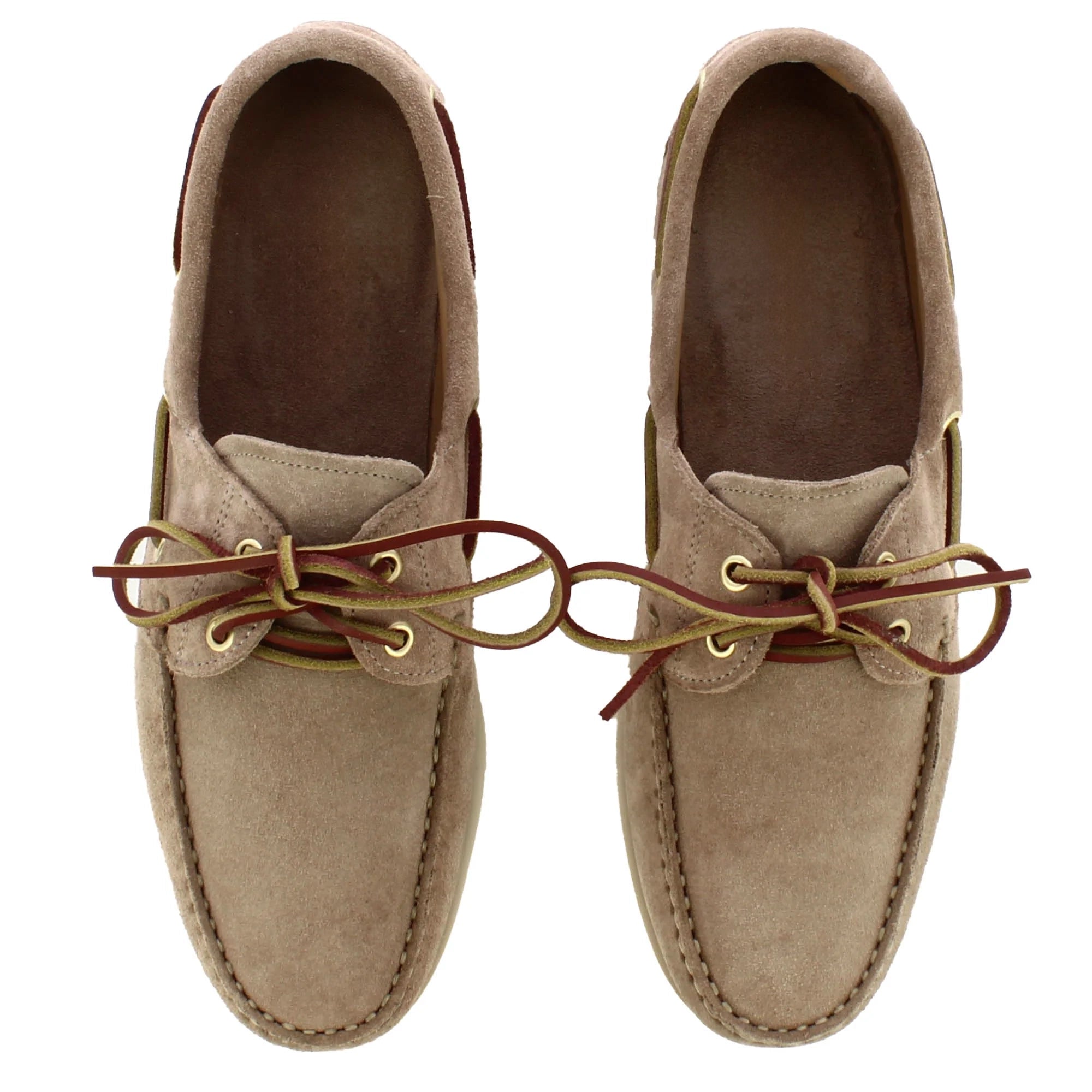 Men's boat moccasin in beige suede