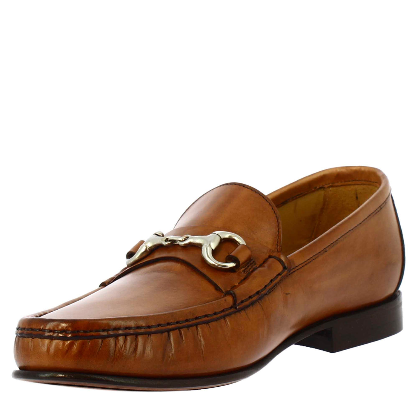 Handmade men's loafers in brown calf LEATHER