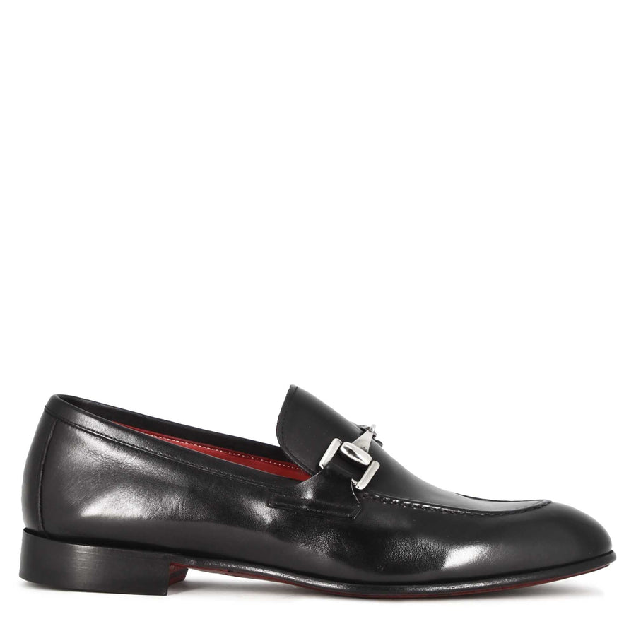 Black Leather Classic Horsebit Moccasin