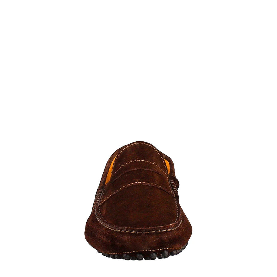 Dark Brown Lined Suede Loafers