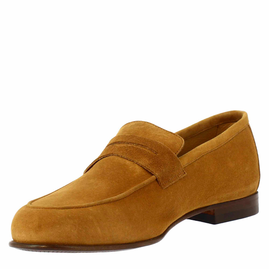 slip-on loafers in brown suede leather