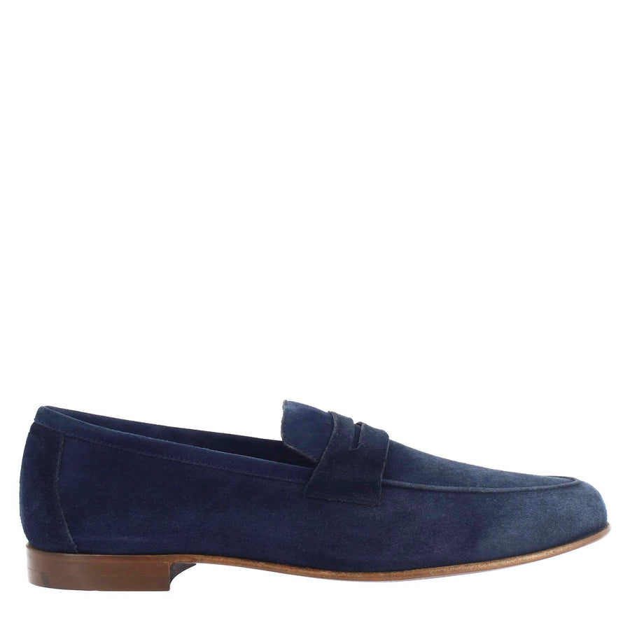Blue Suede Pocket Style Loafers