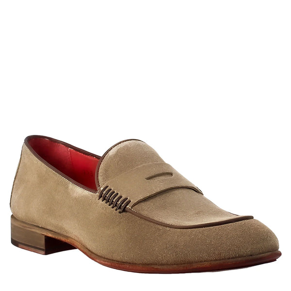 Beige moccasin in suede leather