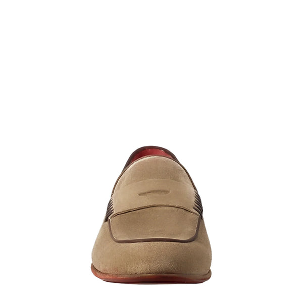 Beige moccasin in suede leather