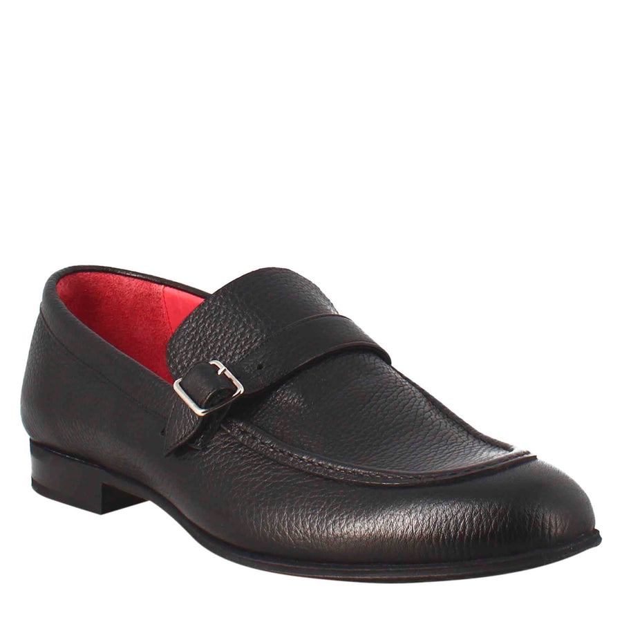 Black Moccasin in Smooth Leather