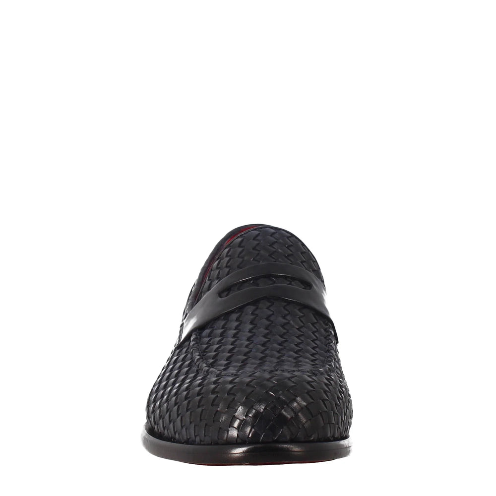 Moccasin in Woven Grain Leather
