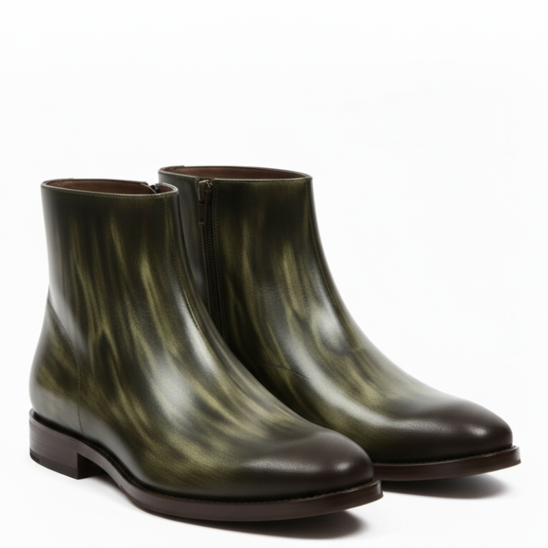 Italian Luxury Gradient Leather Chelsea Boots
