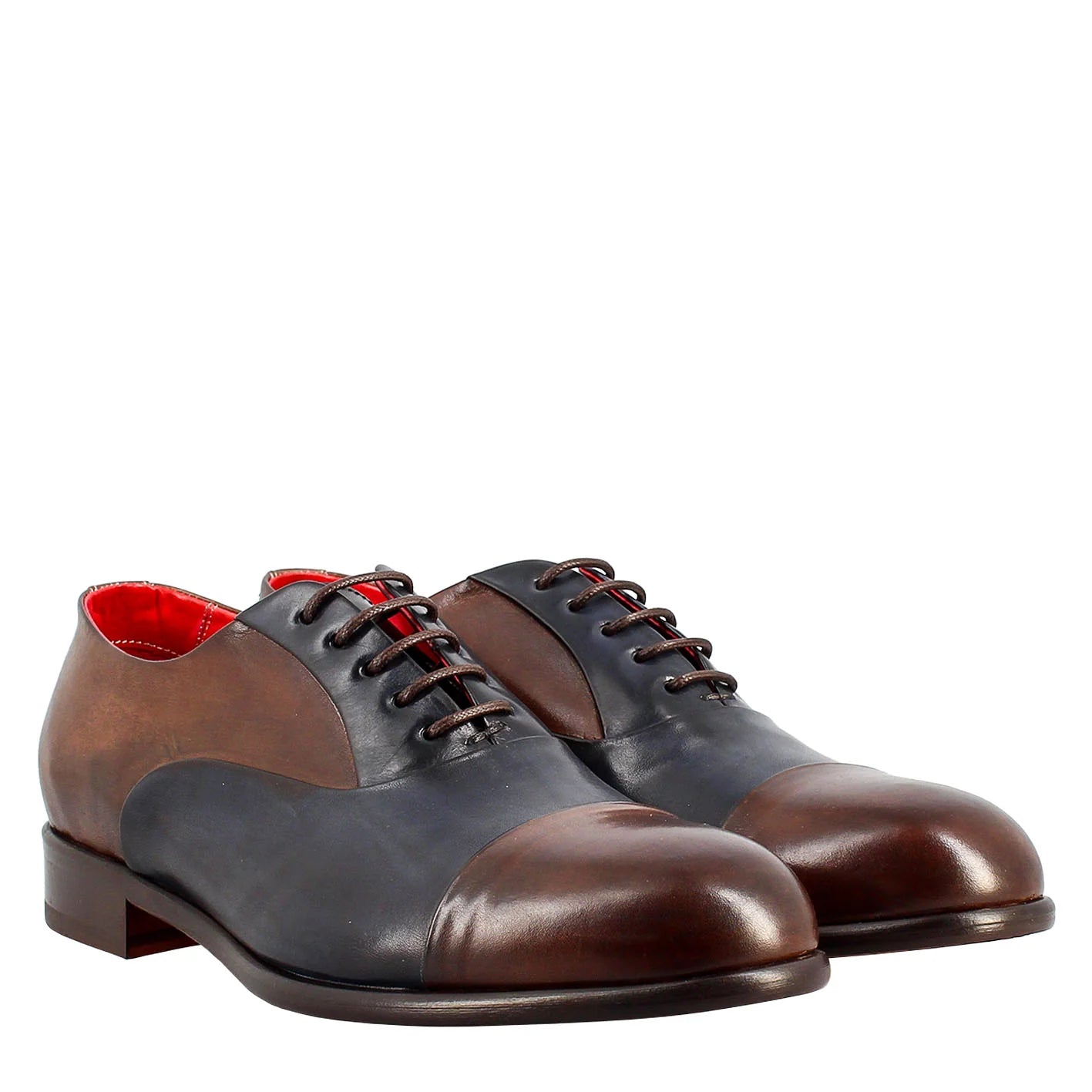 Dark brown and Blue oxford Shoes