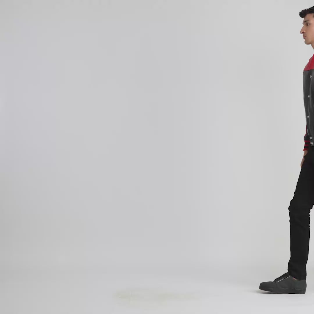 Terrance Leather Bomber Jacket For Men