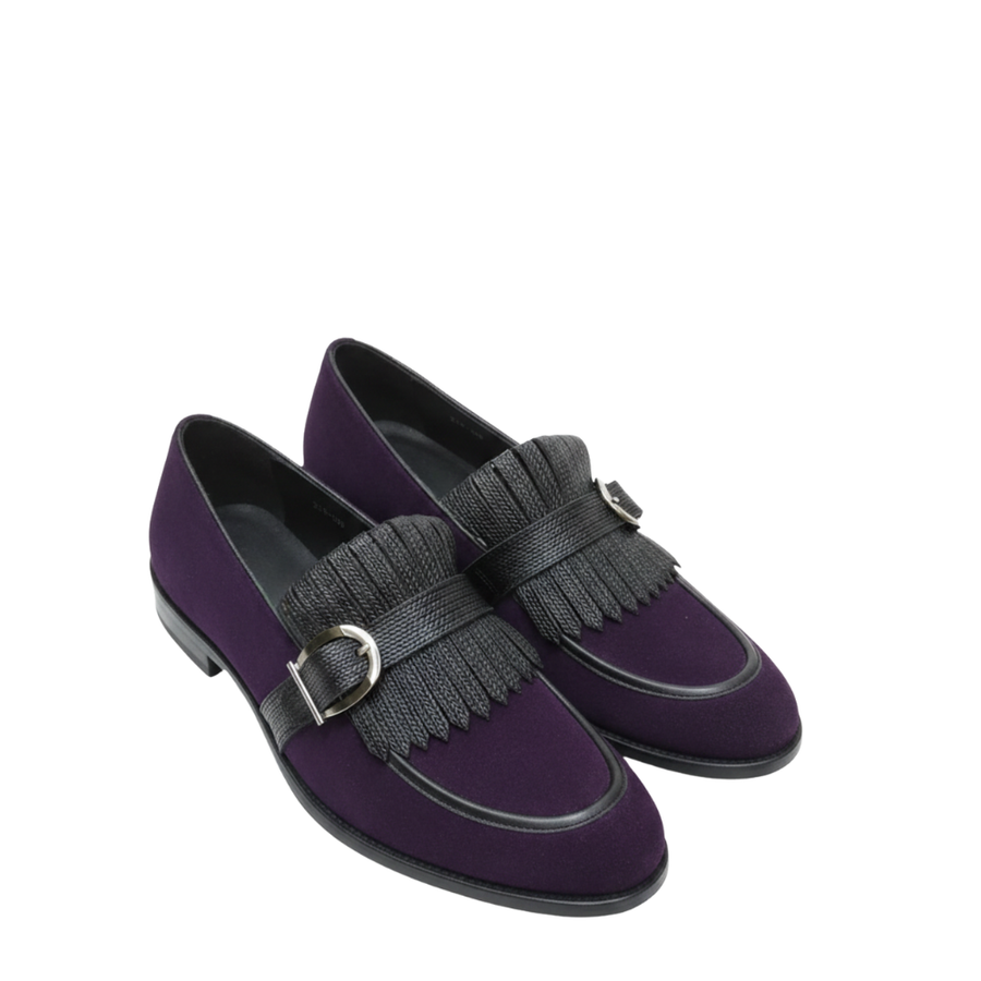 Suede Handmade Leather Single Monk Straps Shoe