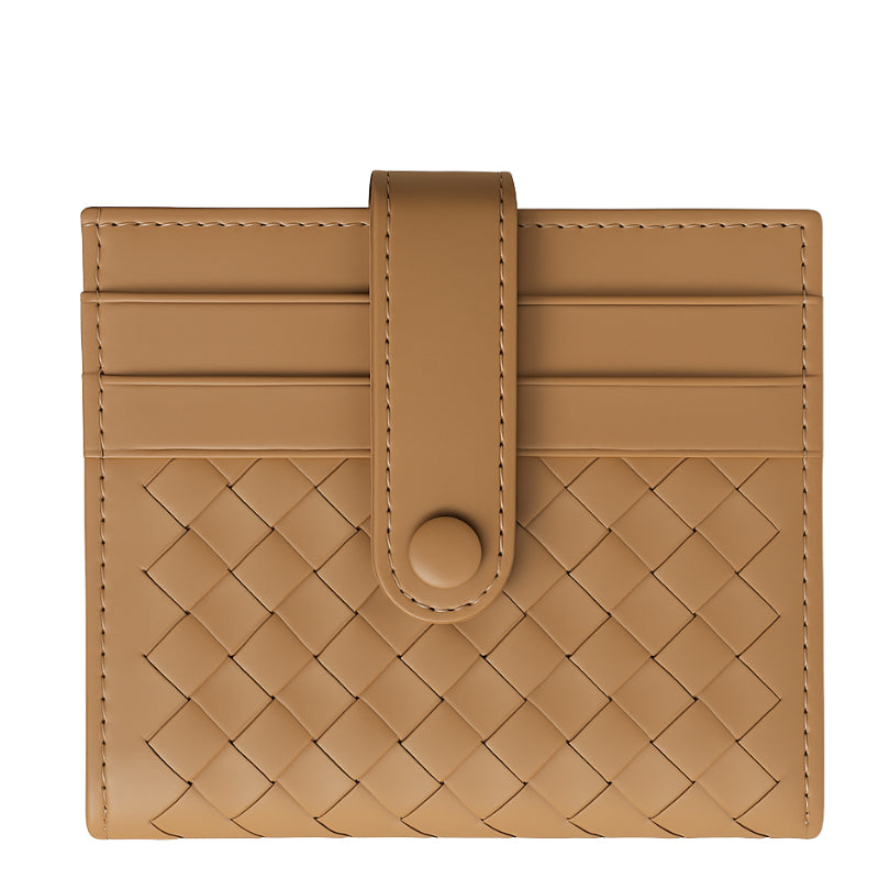 Men s Hand Woven Tan Wallet with Short Buckle