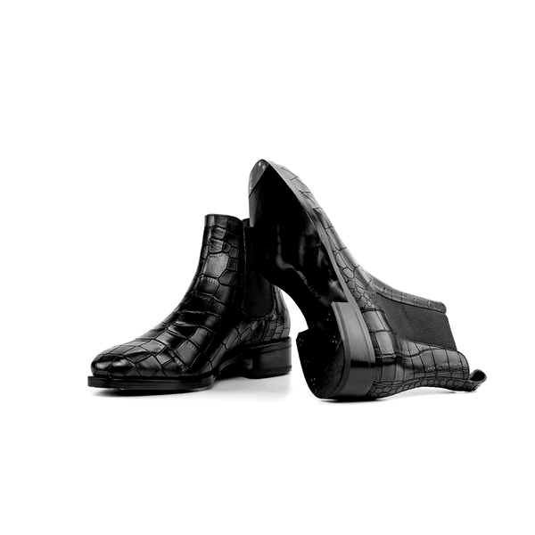 Lanfranco Chelsea Python Boots - Black