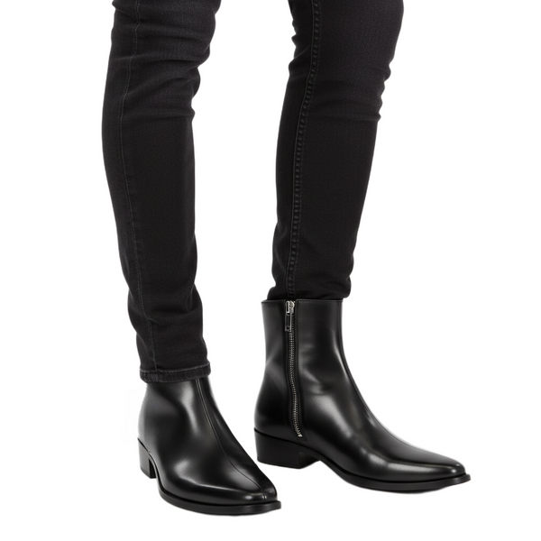 Rexoluxe Sleek Leather Ankle Boots
