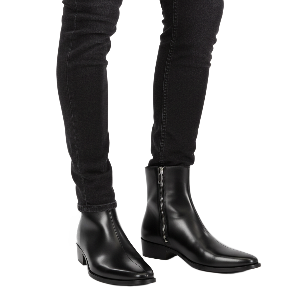 Rexoluxe Sleek Leather Ankle Boots