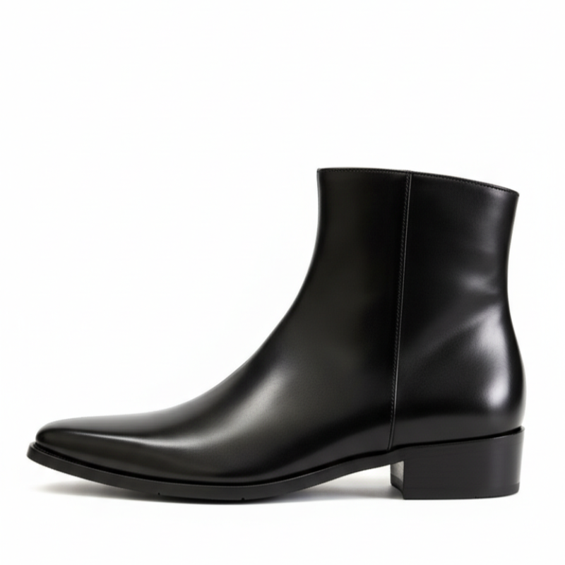 Rexoluxe Sleek Leather Ankle Boots