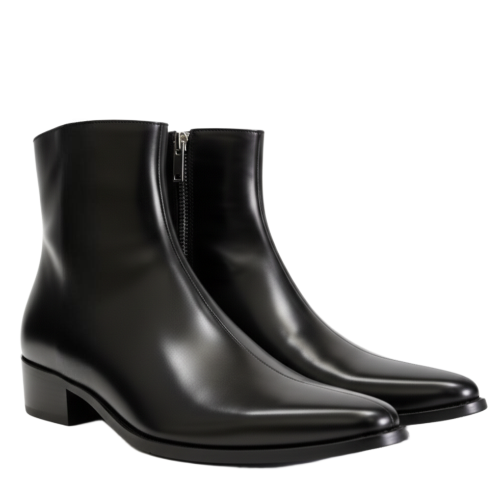 Rexoluxe Sleek Leather Ankle Boots