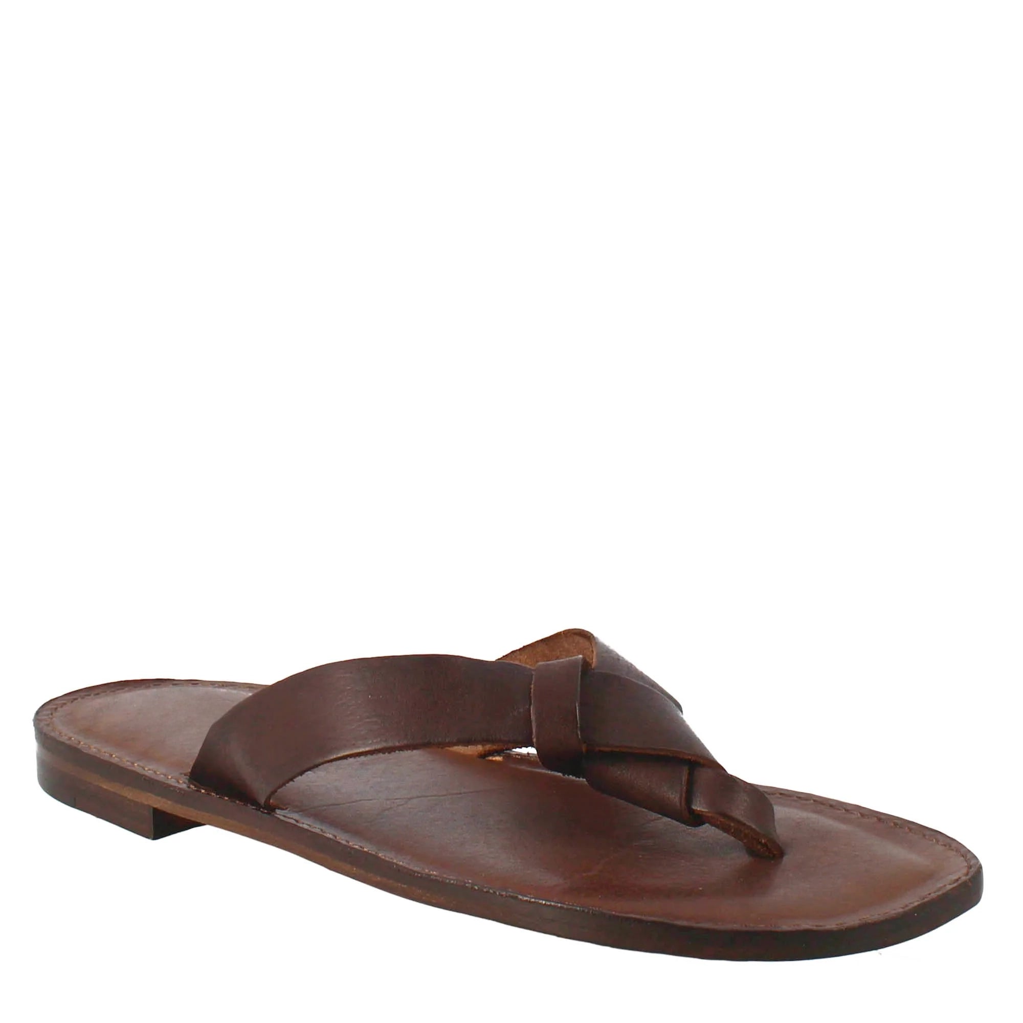 Brown Leather Gladiator Slipper for Men