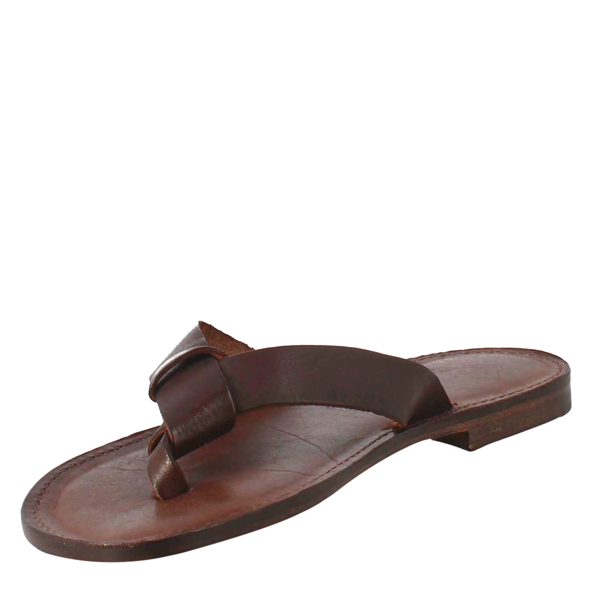 Brown Leather Gladiator Slipper for Men