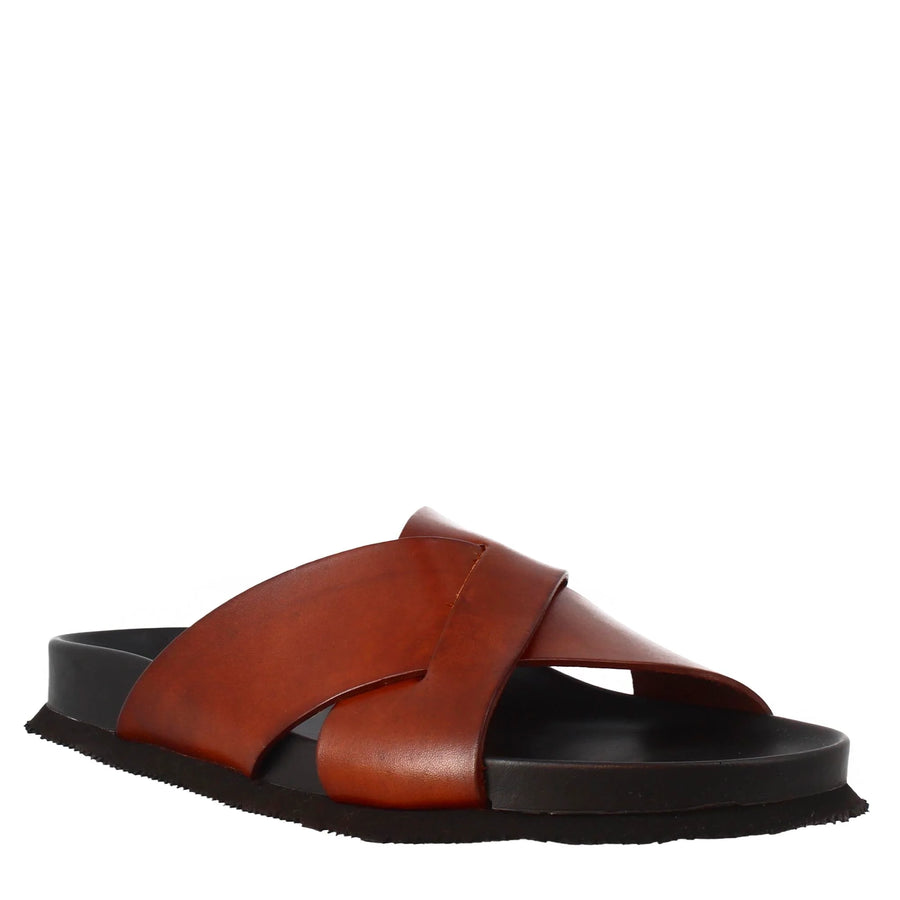Brown Leather Slip on
