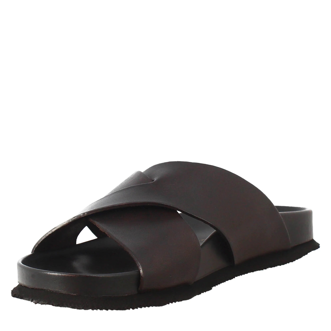 Terra Cross Leather Slide Sandal in leather