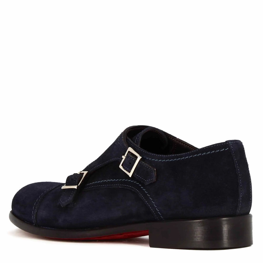 Suede Double Monk Strap Shoes