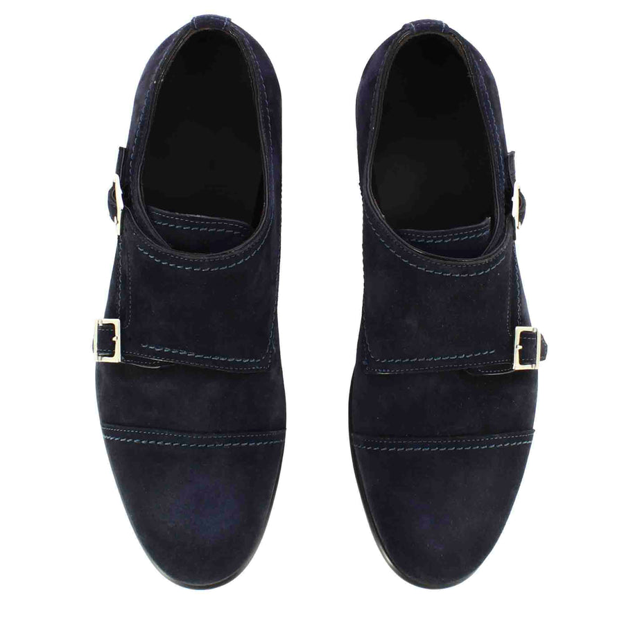 Suede Double Monk Strap Shoes