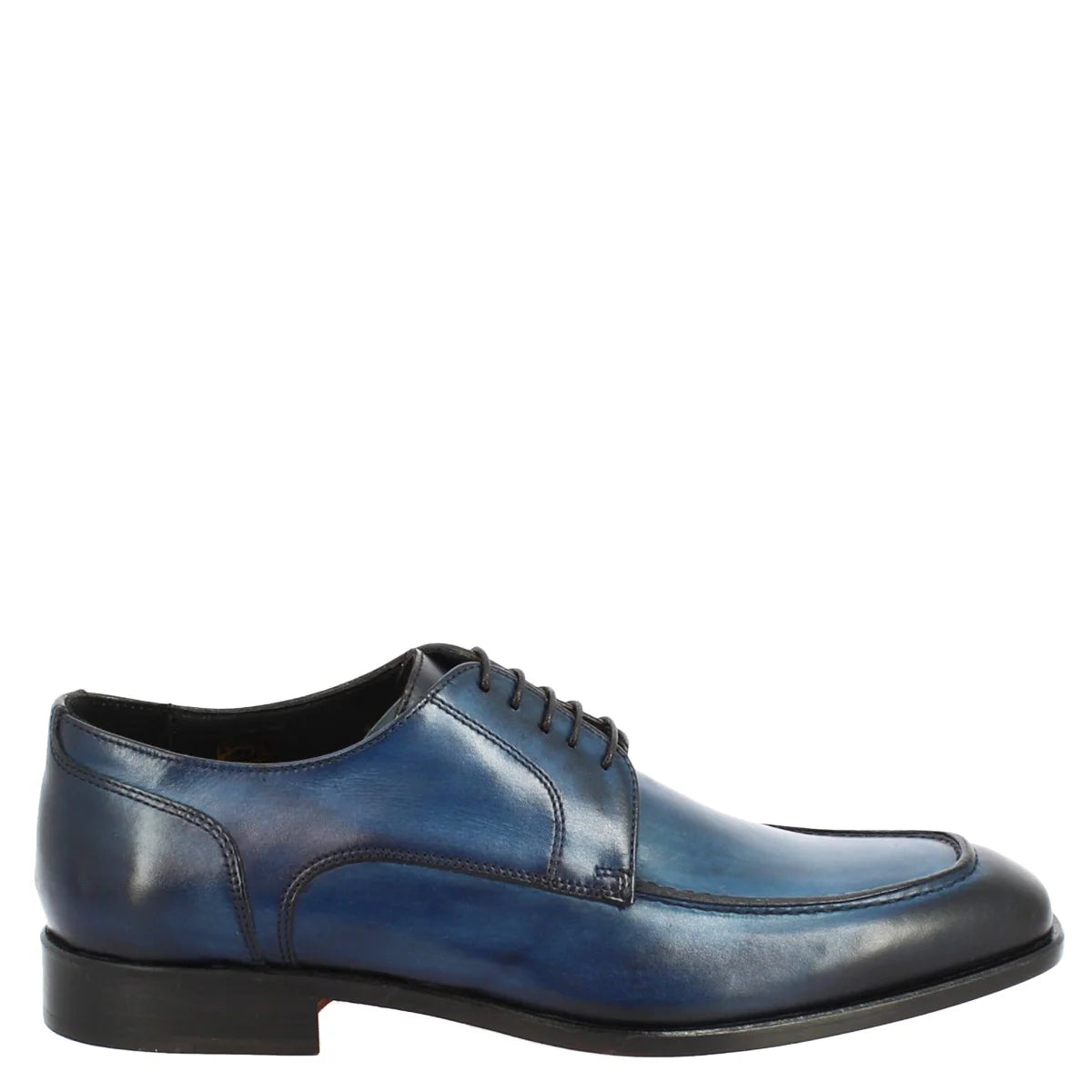 Blue Calf Leather Lace-up Shoes