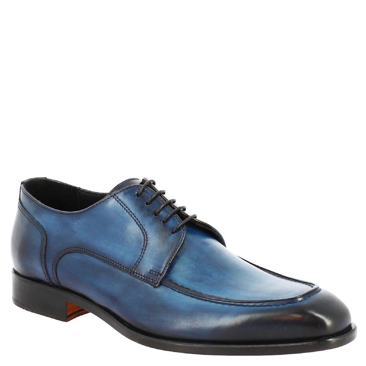Blue Calf Leather Lace-up Shoes