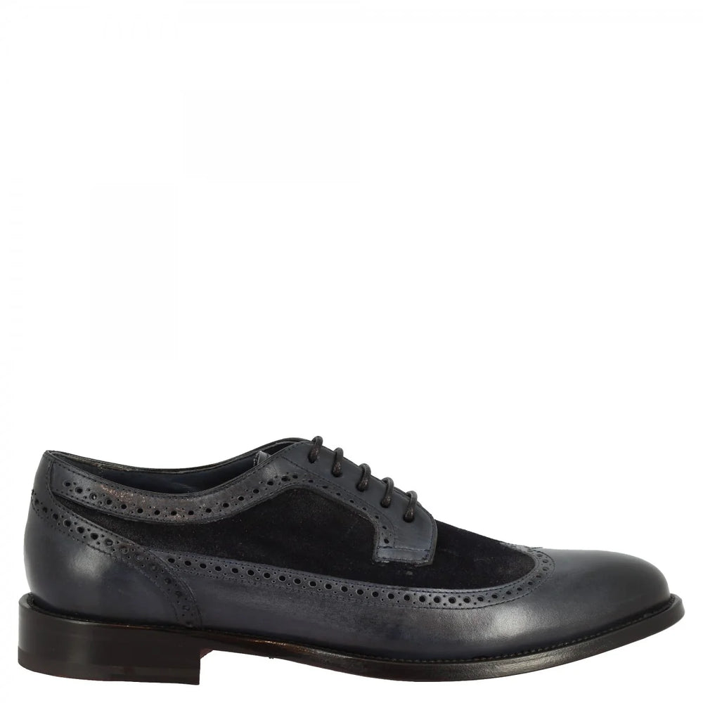 Calf and suede half brogues shoes