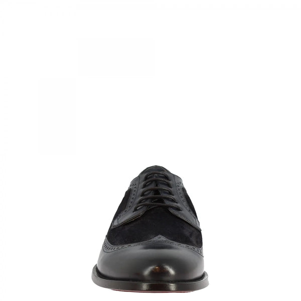 Calf and suede half brogues shoes