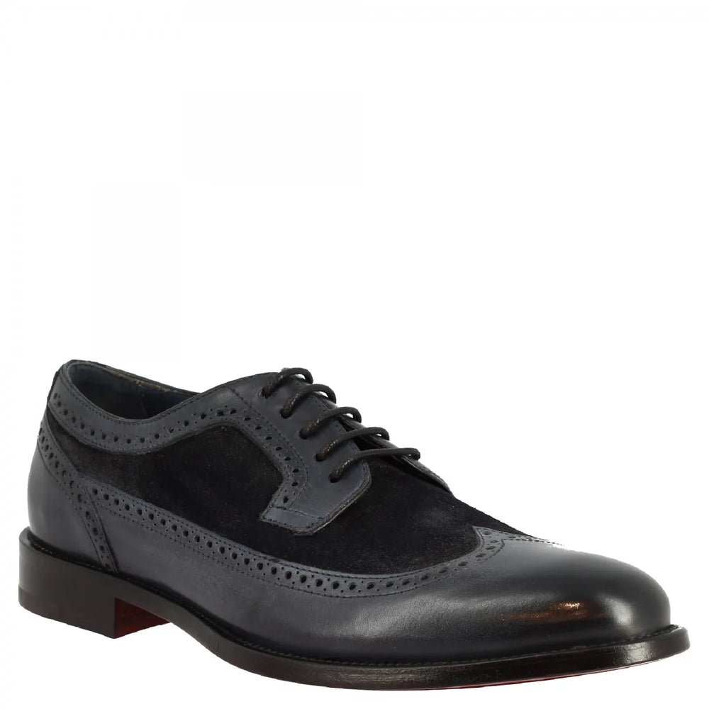Calf and suede half brogues shoes