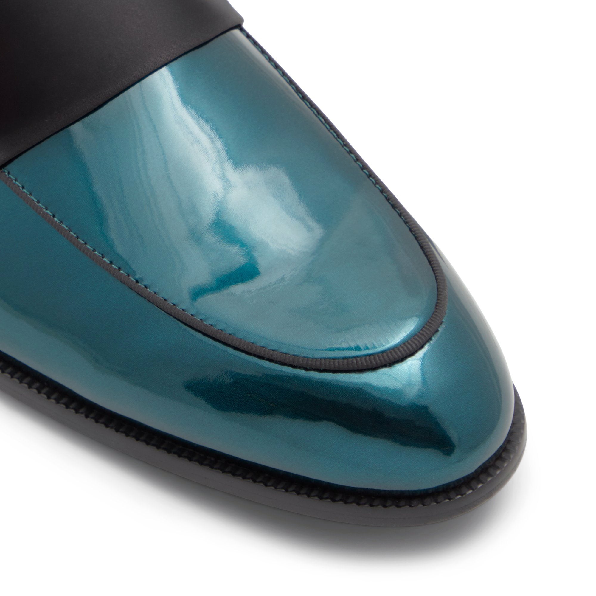 Turquoise Black Strap Loafers
